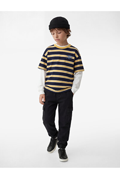 Koton Βαμβακερό παντελόνι Jogger Jean πλαϊνή τσέπη τεμαχίων