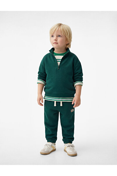 Koton Bumbac cu mânecă lungă și jumătate de fermoar guler ridicat Swea tricou