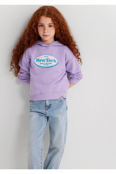 Mavi New York Baskılı Mor Sweatshirt 7S10063-70519