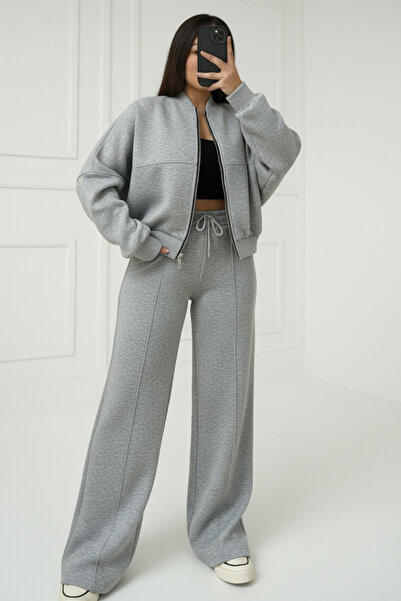 Runades طقم بدلة رياضية نسائية من 3 قطع من الصوف الداخلي بتصميم باليزو بومبر