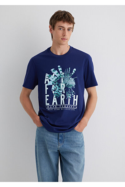 Mavi Ανδρικό μπλουζάκι με στάμπα Navy Blue M0612671-70496