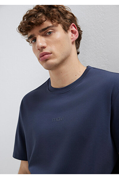 Mavi Λογότυπο Navy Blue Basic Interlock T-shirt Loose Fit / Χαλαρή Άνετη Κοπή...