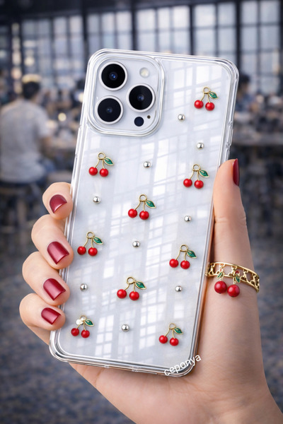 Ceponya حافظة لهاتف آيفون 16 برو بتصميم وسادة هوائية وغطاء عمود شفاف فضي