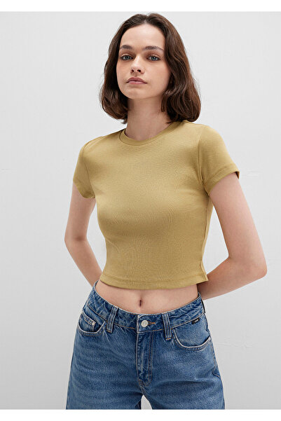 Mavi Yeşil Basic Crop Tişört Crop / Kısa Kesim 1600814-70217