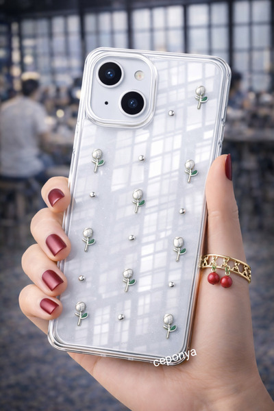 Ceponya حافظة آيفون 13 بتصميم وسادة هوائية وغطاء عمود شفاف لامع