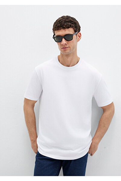 Mavi Tricou de bază alb, cu o formă lejeră/cu o formă relaxată 0611596 -620