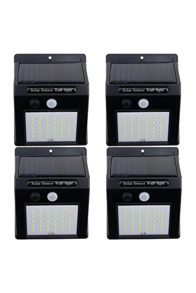 Choice 4 مصابيح جدارية تعمل بالطاقة الشمسية مزودة بمستشعر لاسلكي، 30 مصباح LE...