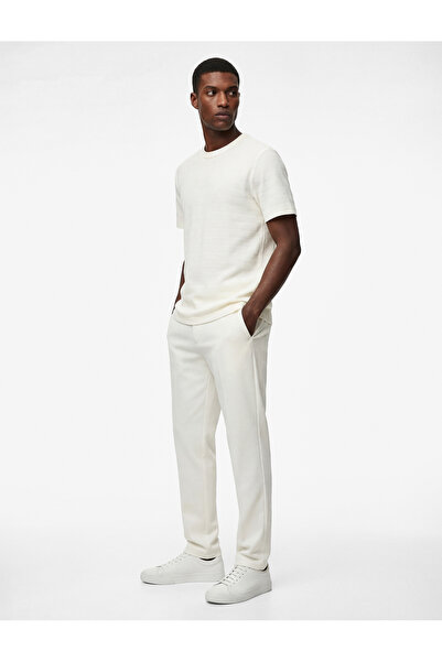 Koton Slim Fit Viscose Blended Pocketed Buttoned Chino Trousers