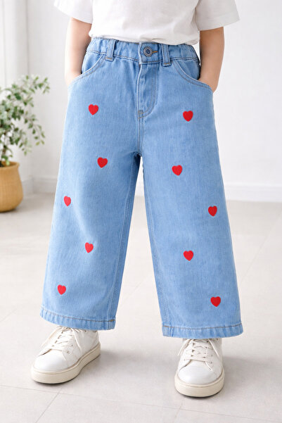 VAV LUXURY Kız Çocuk Kalpli Kız Pantolon