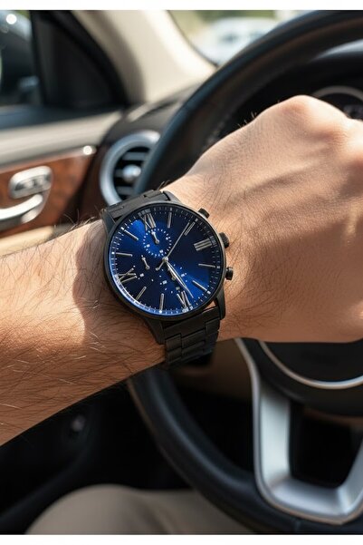 Leerybee Siyah Renk Klasik Erkek Kol Saati Metal Kordon