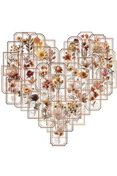 Choice 50PCS 50/100PCS Picking Up Flowers On Old Pages Stickers Classical Sty...