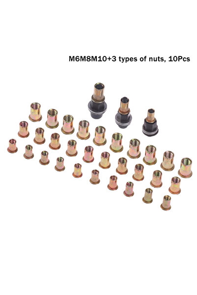 Choice A4 10pcs Hand Rivet Nut Tool Set Manual Riveter Kit With M3-12 Nut Hea...