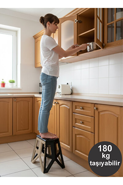 Atlas 5 YILDIZ ☆☆☆☆☆ YÜKSEK KALİTELİ BÜYÜK BOY PLASTİK KATLANIR TABURE 39 CM