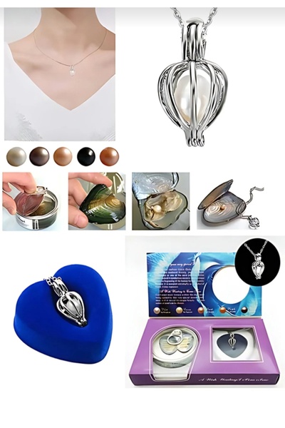 ganispe 14 Şubat Sevgililer Günü Hediyesi Trend Gerçek Istiridye Kolye Doğum ...