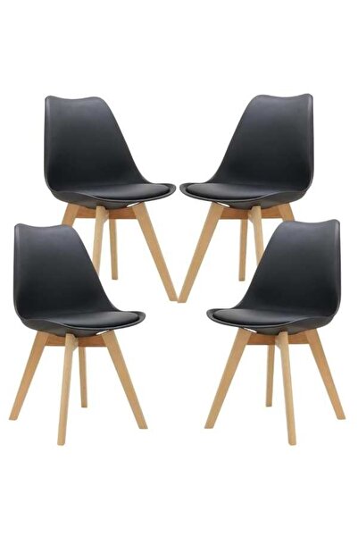 Mercaton Set 4 Scaune Grosseto, Stil Scandinav cu Picioare din Lemn, Sezut di...