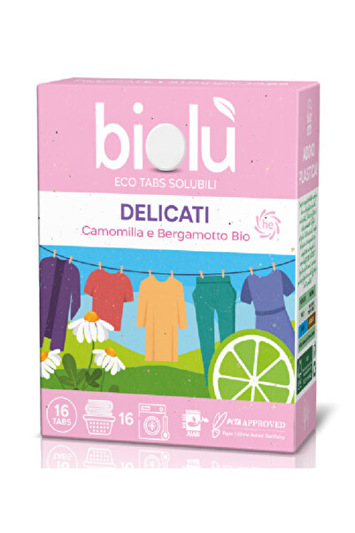 Biolu Tablete pentru rufe delicate cu mușețel și bergamotă, 16 bucăți 38 g