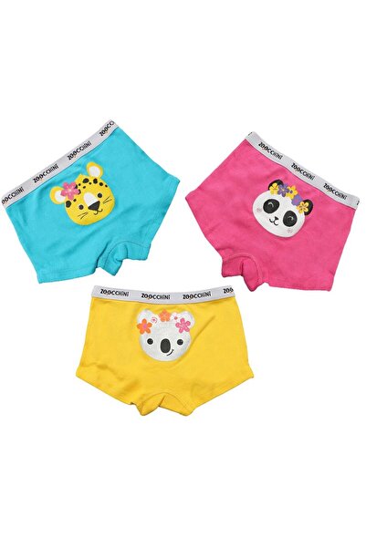 Zoocchini Set boxer din bumbac pentru fete, Flower Power, 5-6 ani - Set de 3