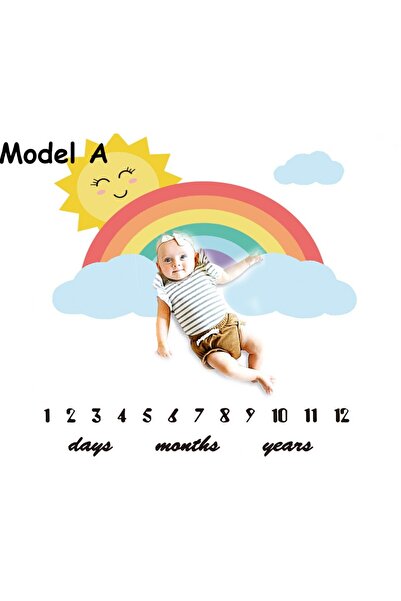 drool Plyšová deka Milestone pro nezapomenutelné fotografie Rainbow Model A