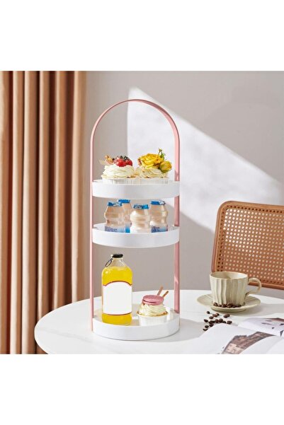 JollyMag Organizator portabil pentru cosmetice cu maner si 3 rafturi, Plastic...