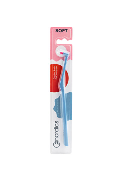 Nordics Periuță de dinți SINGLE TUFT - Moale - Albastră,