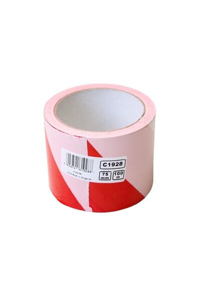 richmann Bandă de avertizare, alb-roșie, 75 mm x 100 m,