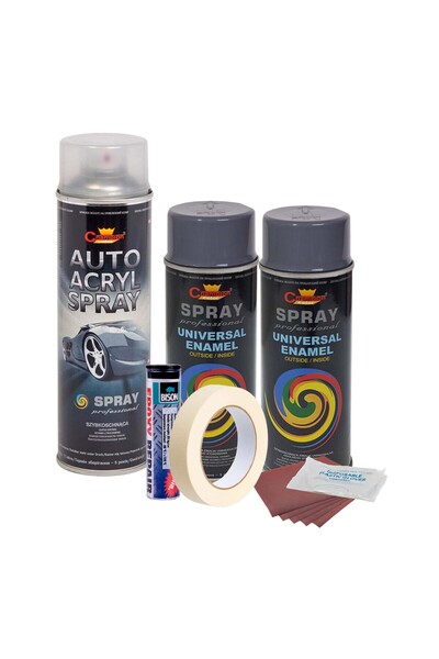 Avex Kit complet de reparare și vopsire jante gri închis, V2