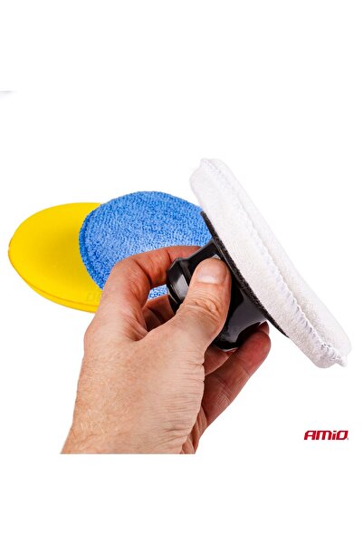 JollyMag Set bureti pentru curatare, polisare si slefuire, 3 x 125 mm, cu maner