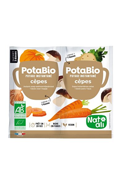 JollyMag Supa instant cu porcini si legume, bio, 2x 8.5g, Nat-ali