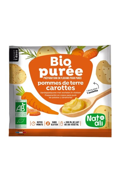 JollyMag Piure instant de cartofi si morcovi, bio, 30g, Nat-ali