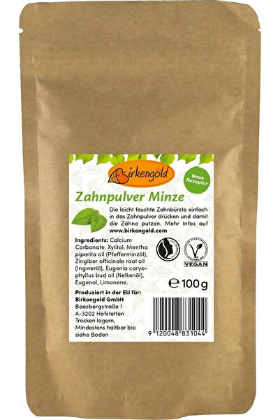 OEM Pasta de dinti pudra cu menta fara flour refill, 100g, Birkengold