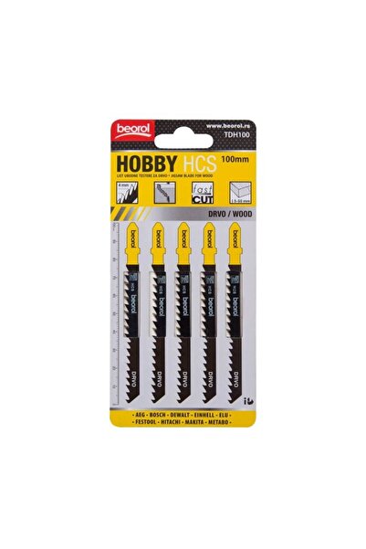 beorol Lamă de ferăstrău vertical pentru lemn, tijă în T, set de 5 bucăți, 10...