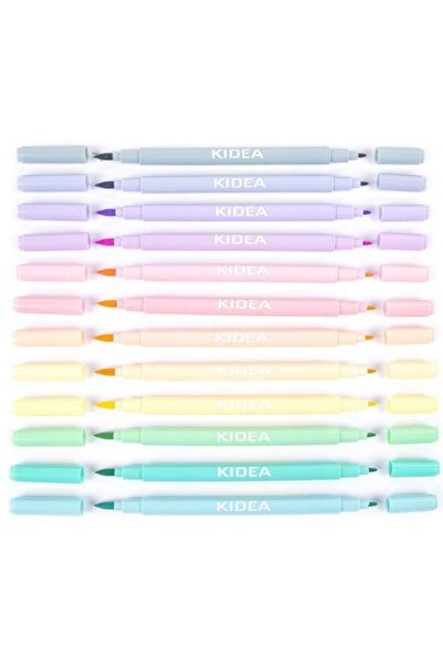 Kidea Set de 12 carioci cu 2 capete, Kidea, multicolore
