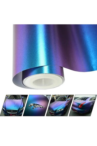 JollyMag Folie auto Cameleon Albastru/Violet pentru colantare integrala, Term...