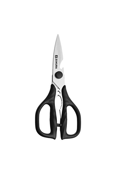 Zokura Foarfece de bucătărie, oțel inoxidabil, 20,5 cm, negre -