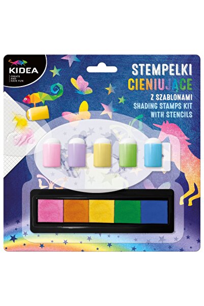 JollyMag Set 5 stampile cu aplicatoare si sabloane KIDEA, multicolor, SCSKA