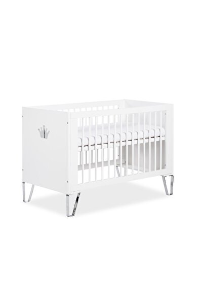 JollyMag Klups Blanka White Wooden Baby Crib