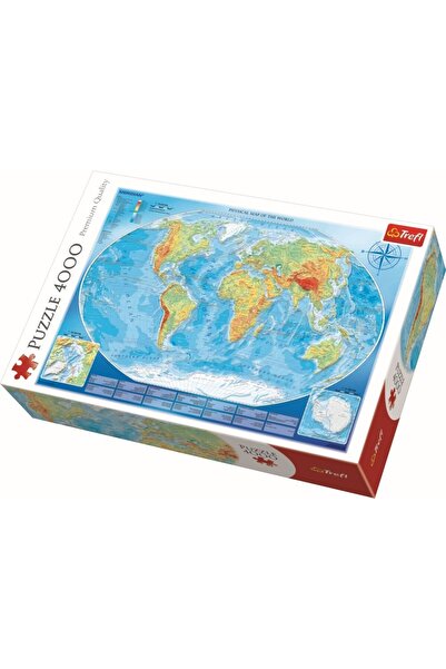 HEIDI OYUNCAK-EDUCA PUZZLE Puzzle - Hartă fizică mare a lumii, 4000 de piese