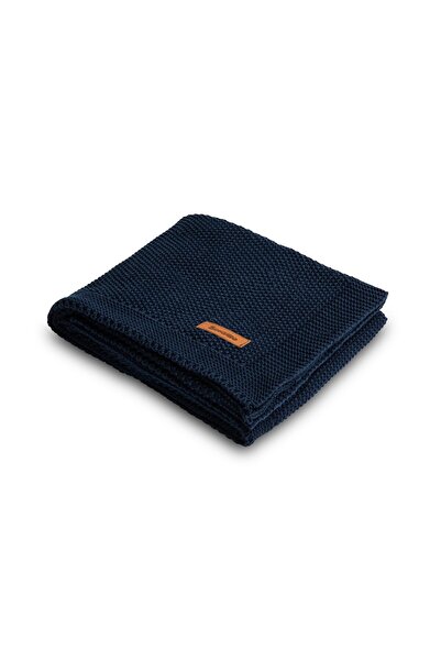 JollyMag Paturica de bumbac tricotata Sensillo 100x80 cm Albastru Inchis