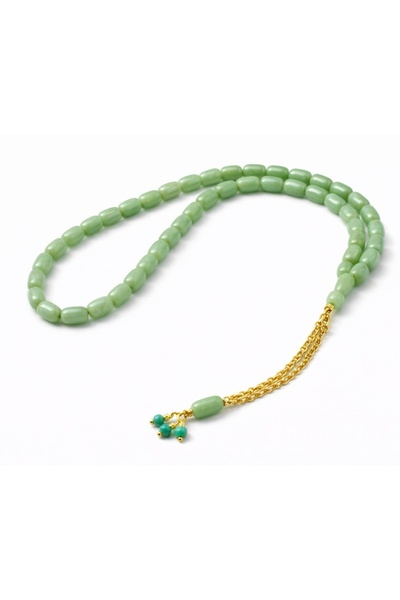 DeNors Doğal Taş Görünümlü Yeşil Tesbih - Püsküllü-Özel Tasarım Yeşil Zümrüt ...