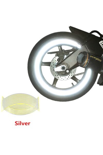 JollyMag Set 16 ornamente Reflectorizante pentru jante auto, moto, culoare Ar...