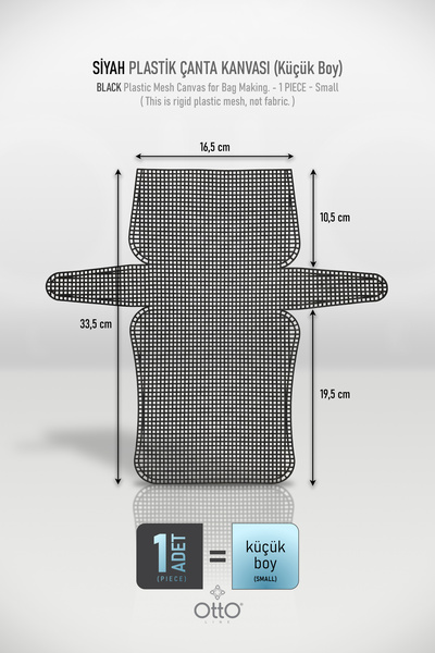 Otto Plastično Torba platno - crno - mala veličina (16.5x33.5cm) - 1 komad