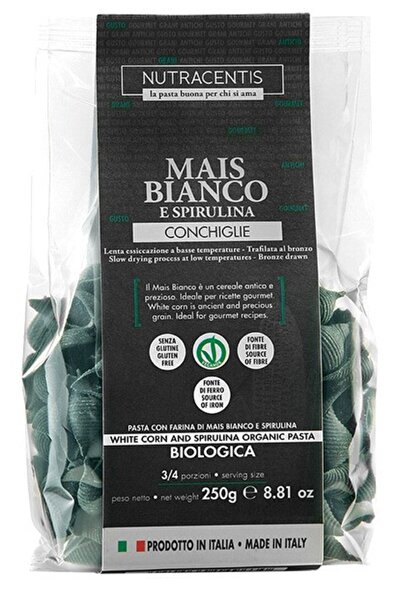 JollyMag Paste din faina de porumb alb cu spirulina bio fara gluten, 250 g