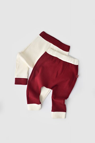 BabyCosy Σετ 2 παντελονιών Ribana Baby Unisex από βαμβάκι και 5% ελαστάνη - Ε...