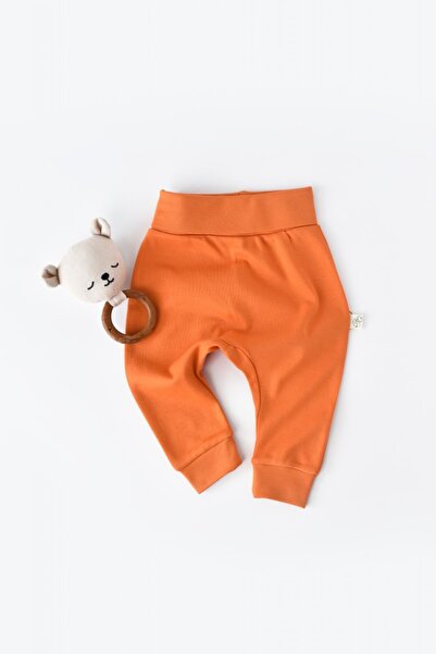 JollyMag Pantaloni Bebe Unisex din bumbac Portocaliu BabyCosy (Marime: 9-12 l...