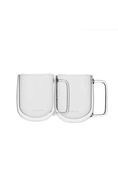 Zokura Set 2 cani sticla, cu perete dublu, 350 ml