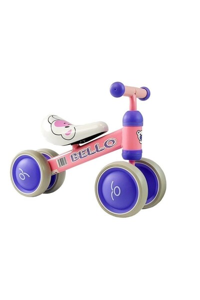 LeanToys Bicicleta fara pedale, cu roti duble, pentru copii, Pink Bello