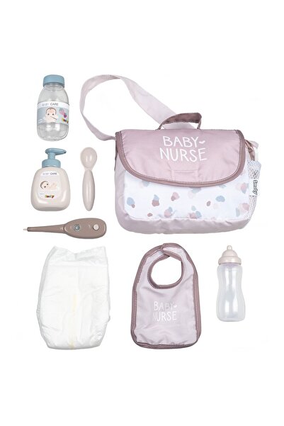 JollyMag Gentuta de infasat pentru papusa Smoby Baby Nurse Changing Bag crem ...