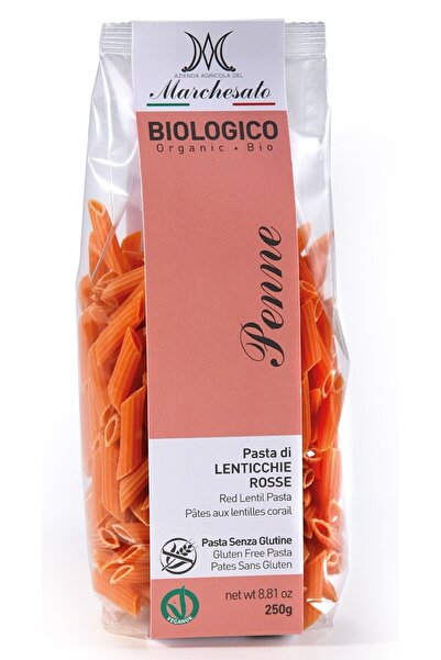 Marchesato Penne din linte rosie bio fara gluten 250 g