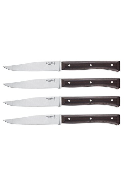Opinel Set of 4 table knives, stainless steel, 11 cm, 'Facette', Dark Ash