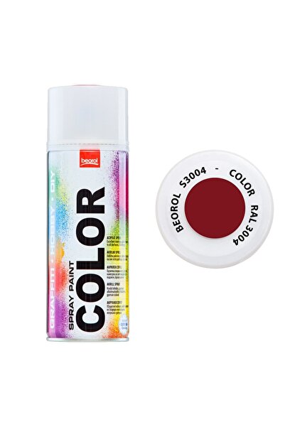 beorol Vopsea spray acrilică, roșu RAL 3004, 400 ml,